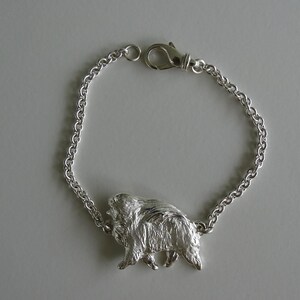 Large Sterling Silver Pomeranian Moving Study Bracelet