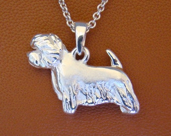 Small Sterling Silver West Highland White Terrier Standing Study Pendant