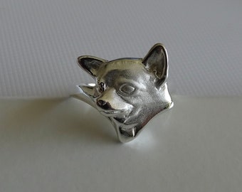 Sterling Silver Chihuahua Head Study Ring