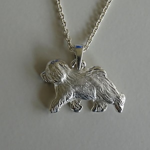 Small Sterling Silver Old English Sheepdog Moving Study Pendant