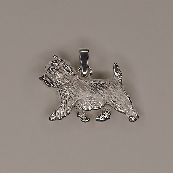 Kleiner Sterling Silber Cairn Terrier Anhänger