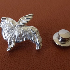Sterling Silver Rough Collie Angel Lapel Pin
