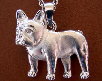 NewL - Braccialetto in argento Sterling 925 con ciondolo a forma di bulldog francese, in metallo