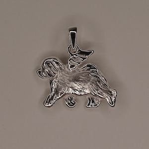 Sterling Silver Old English Sheepdog Angel Pendant