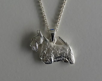 Sterling Silver Scottish Terrier Standing Study Pendant
