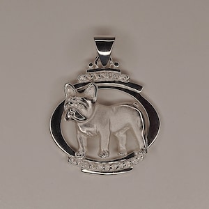 Medium Sterling Silver French Bulldog Standing Study Pendant