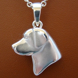 Large Sterling Silver Labrador Retriever Head Study Pendant