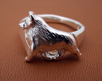 Sterling Silver Schipperke Moving Study Ring