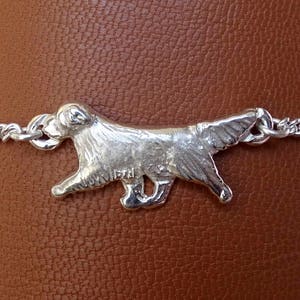 Sterling Silver Golden Retriever Moving Study Anklet