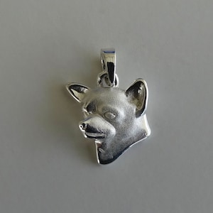 Sterling Silver Chihuahua Head Study Pendant