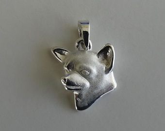 Sterling Silver Chihuahua Head Study Pendant