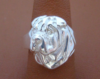 Bague SHAR PEI En Argent Sterling - Disponible Tailles 50 à 62, Unisexe, Neuf Avec étiquettes