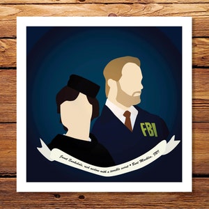 Janet Snakehole & Burt Macklin - Parks and Rec inspired 8&quot;x8&quot; Giclee Print