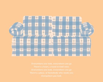 Full House Couch - 8x8 Giclee Print