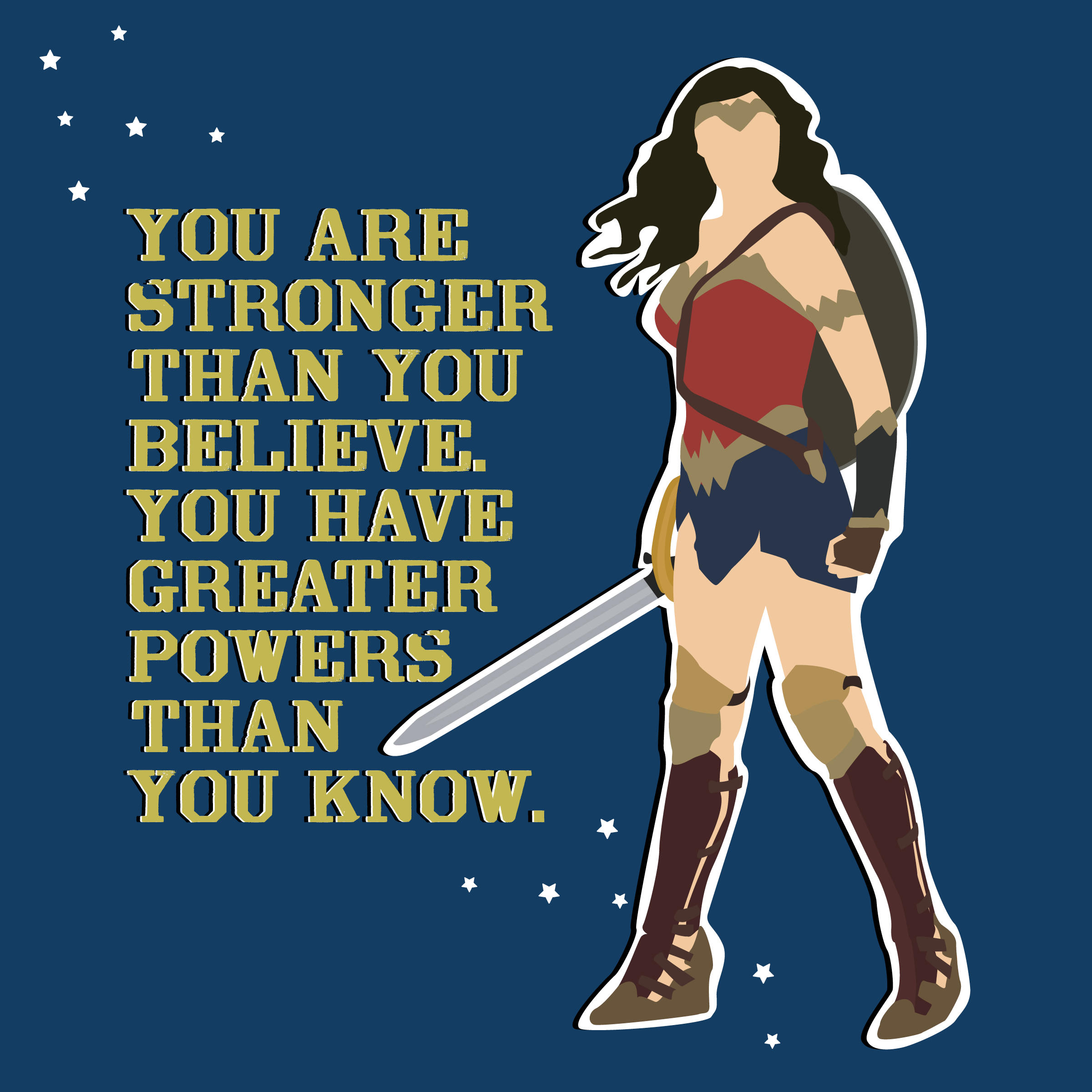 Wonder Woman Stronger Than You Believe 8x8 Etsy