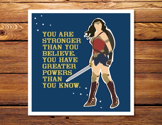 Wonder Woman Stronger Than You Believe 8x8 Etsy