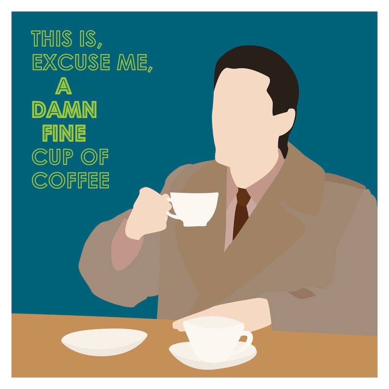 Twin Peaks Damn Fine Coffee Agent Cooper 8x8 Giclee Print image 2