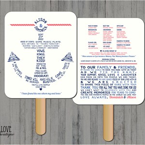 Personalized Nautical Anchor Wedding Ceremony Program Fan Custom Wording Digital File image 2