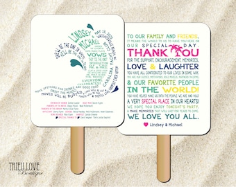 Personalized Wave | Beach | Seaside | Surfing Wedding Ceremony Program Fan | Custom Wording - Digital File