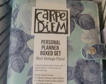 Carpe Diem - Personal Planner Boxed Set - Mint Vintage Floral