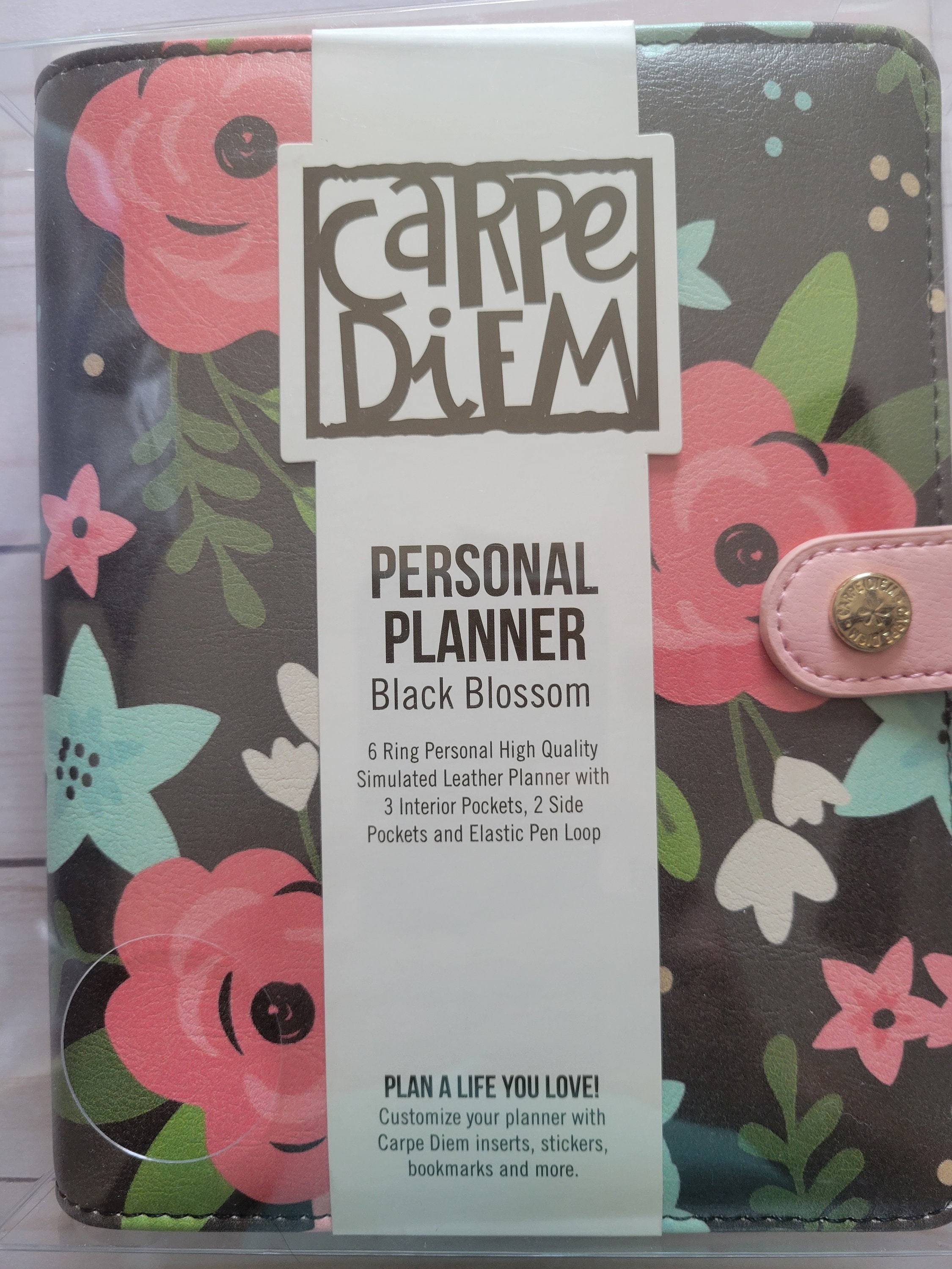 Carpe Diem Personal Planner Black Blossom 