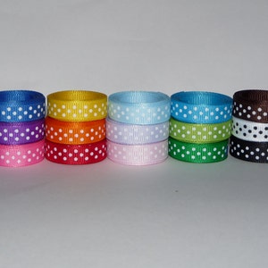 3/8 10mm Polka Dot Grosgrain Ribbon Lot: Choose 1 or 2 Yards EACH of 15 Different Colors image 3