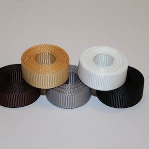 7/8&quot; (22mm) Grosgrain Ribbon 5 Yards (You choose the color:  Black, Dark Brown, Silver, Toffee, or White)