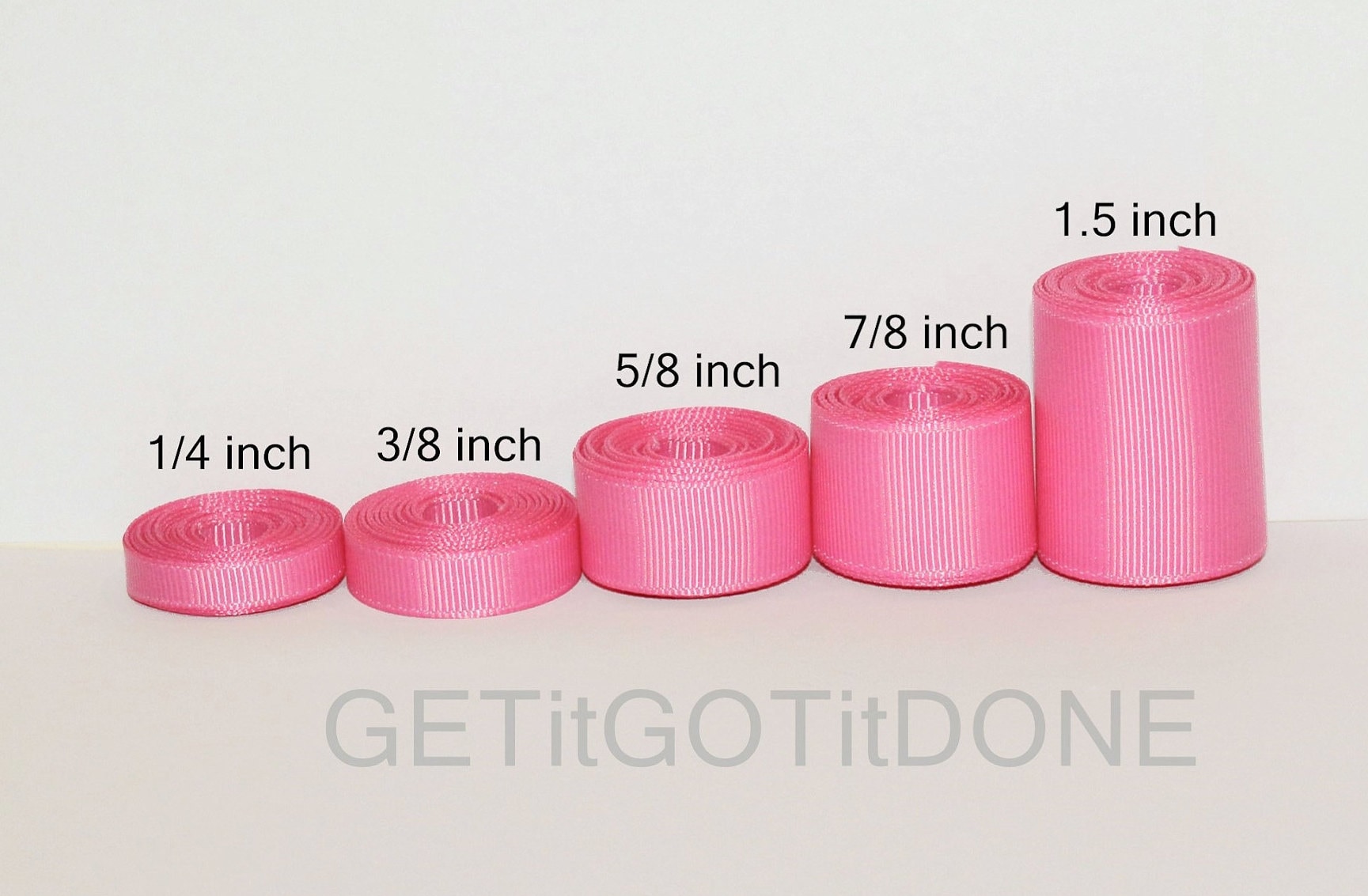 Hot Pink Grosgrain Ribbon 5 yards (You choose the width, 1/4, 3/8, 5/8, 7/8 or 1.5 inch)