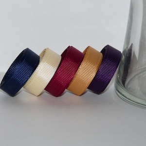 3/8&quot; (10mm) Grosgrain Ribbon 5 Yards (You choose the color:  Navy, Cream, Wine, Old Gold, or Plum)
