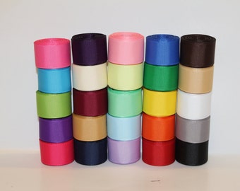 7/8" Grosgrain Ribbon Lot (Choose 1 or 2 Yard Each of 25 Different Colors)