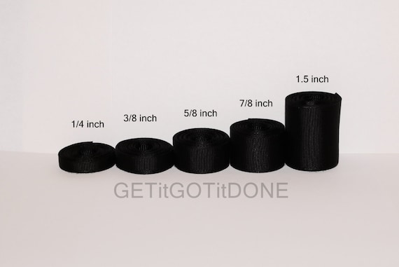 Black Grosgrain Ribbon 3/8 Inch Wide Trim 5 Yards Scrapbooking