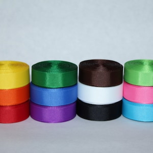 5/8&quot; (16mm) Solid Grosgrain Ribbon Lot (Choose 1, 2, or 5 Yards Each of 12 Colors)