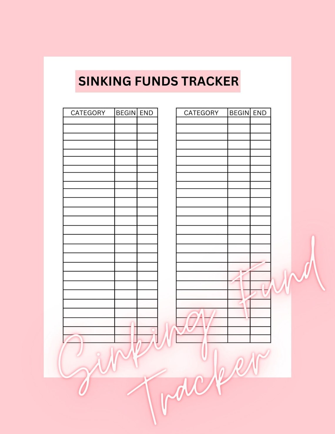 Sinking Fund Tracker Printable Sinking Funds Template - Etsy