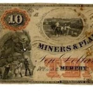 Obsolete Bank Note 1860 North Carolina Miners and Planters Bank Collectible Antebellum Paper Currency