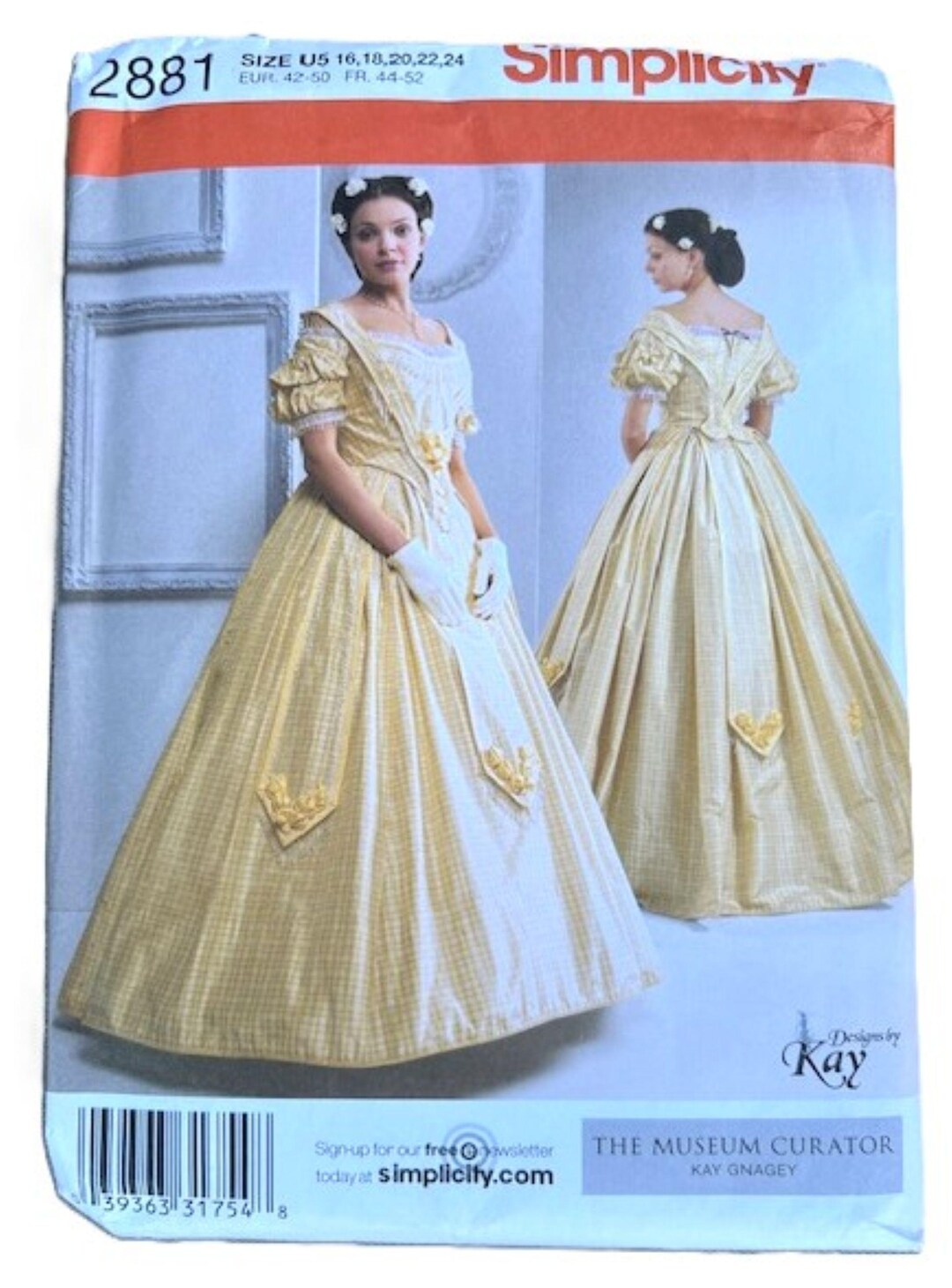 Simplicity 2881 Historical Dress Pattern Sizes 16-24, Lovely Full Skirt ...