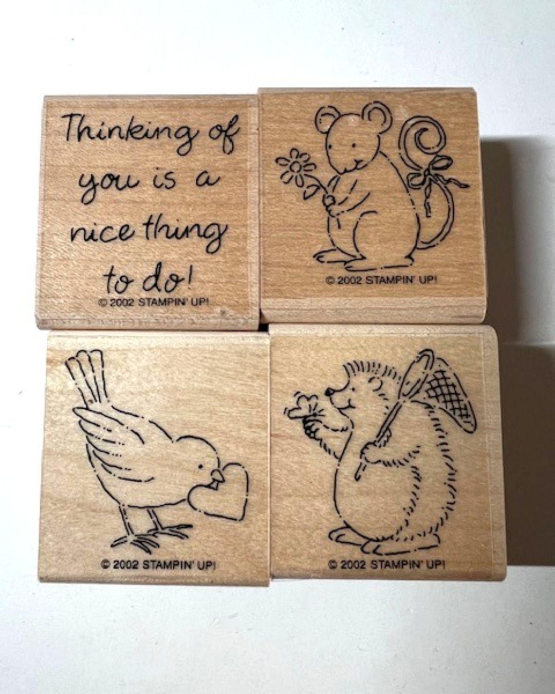 VINTAGE Rubber Stamps Lot of 4 Stampin' up Thinking of You Set Bird ...