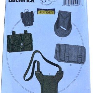 May include: A Butterick sewing pattern, B5936, featuring illustrations of various bag designs. The pattern includes images of a small satchel, a crossbody bag, and other styles. The pattern celebrates the 150th anniversary.