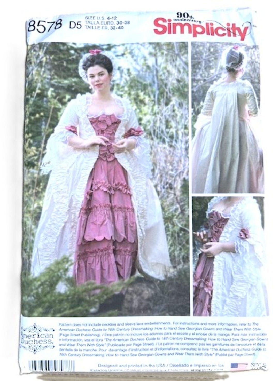 Simplicity 8578 18th Century Historical Gown Pattern Sz 4-12 Dramatic ...