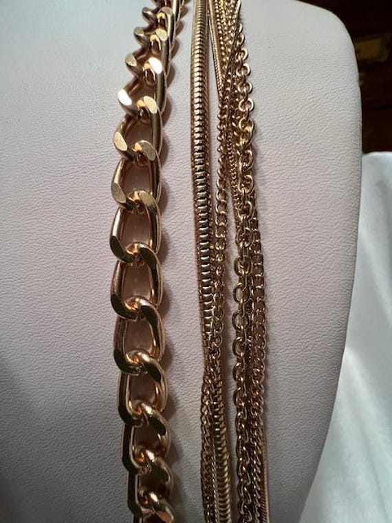 Vintage Multi-Chain Statement Waterfall Necklace!… - image 3