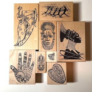 Vintage Wooden Rubber Stamps!  Historic, Indigenous, Tribal, Ethnic.  Your choice! Most are NEW! Vintage and retired stamps!