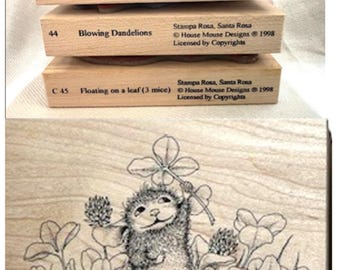 Vintage House Mouse Stampa Rosa Wooden Rubber Stamps Late 1990s! YOUR CHOICE! Check Out Our Rubber Stamp Bonanza!