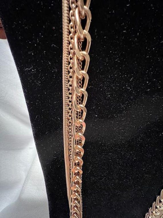 Vintage Multi-Chain Statement Waterfall Necklace!… - image 5