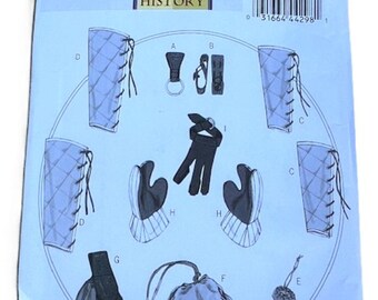 Butterick B5733 Historical Sewing Pattern Mug and Ax Loops, bracers, greaves, gloves, pounches! Dramatic Costume Program Fair Reenactment