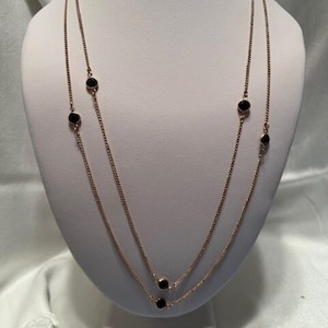 Vintage Sarah Coventry Sparkle by the Yard Jet Necklace 1977 Awesome! Signed