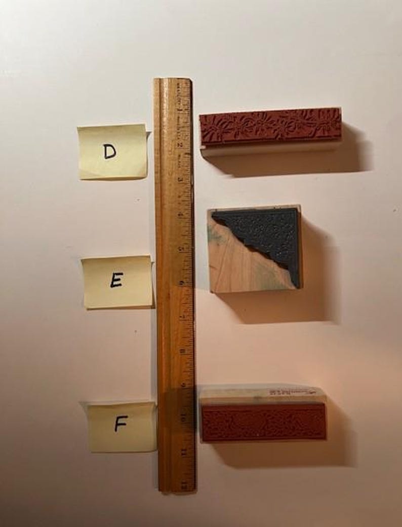 Use A Ruler Stamp Vintage Wooden Large Rubber Stamps! Borders, Corners, Frames and More ...