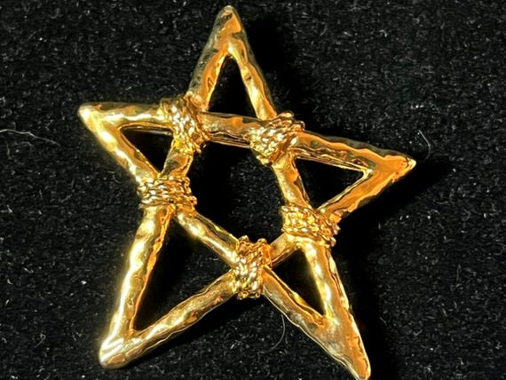 Vintage Star Brooch! Unique Brutalist Design! 1980s Glam!