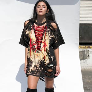 Distressed band tee dress deals