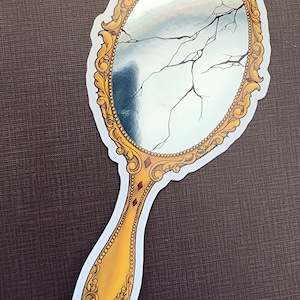 Victorian gothic mirror sticker, laptop decal, car sticker, bumper sticker, tumbler decal