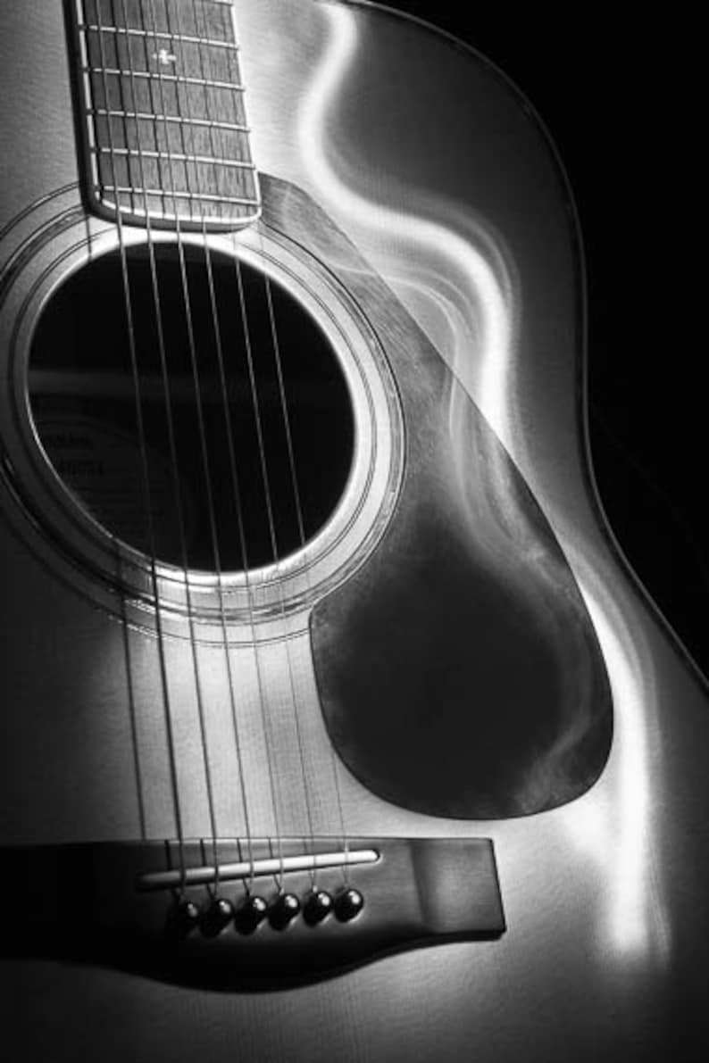 Guitar Wall Art, Fine Art Photography, Black and White, Wall Art, Black