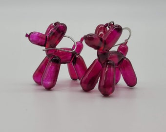 Handmade Balloon Dog Resin Earrings